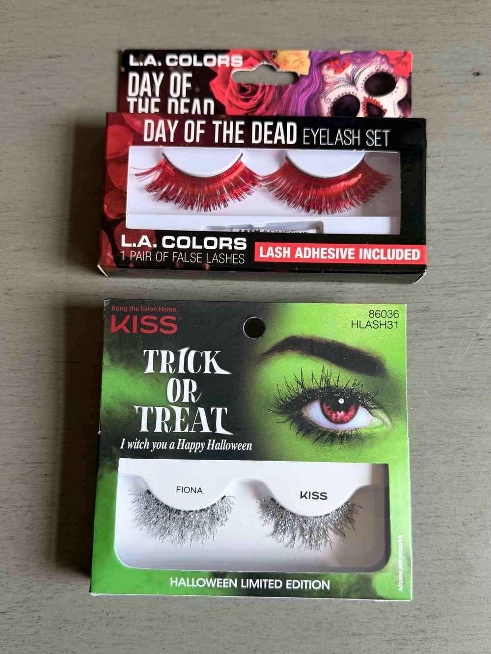 Halloween Festival Party Fun Make-up Red & Silver False Eyelashes - Vamp, Fairy